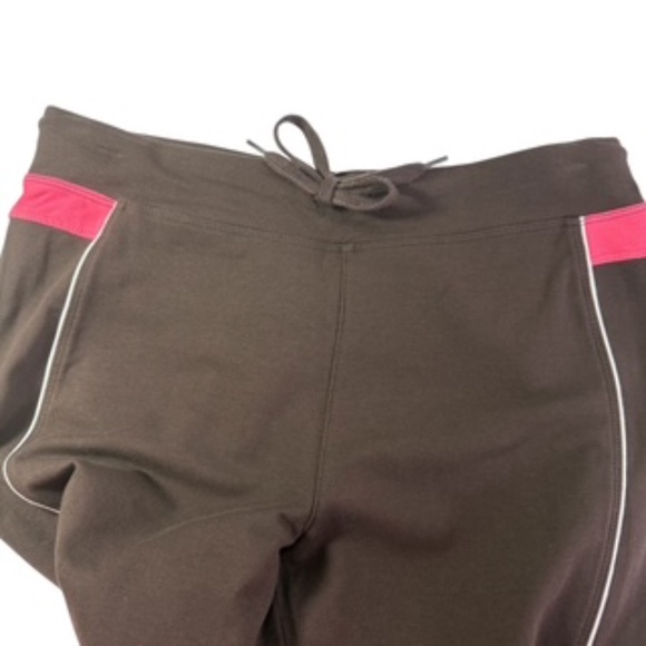 bcg Brown/Pink Capri Elastic/Drawstring Waist Hidden Pocket Leggings Size L - Picture 3 of 6